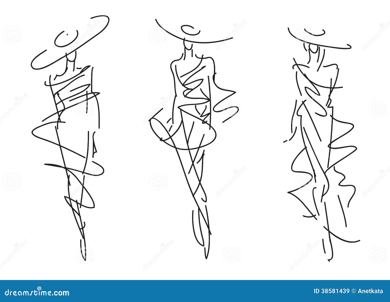 Sketch Fashion Poses stock illustration. Illustration of freehand - 38581439