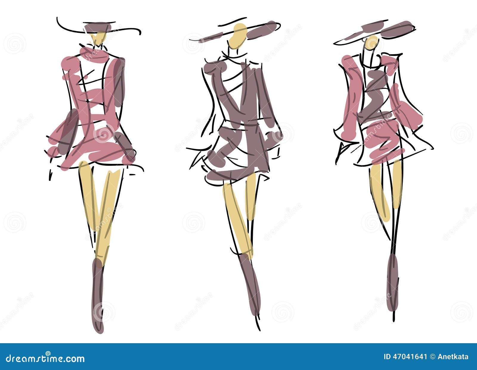 Vecteur Stock Beautiful slim women. Fashion models posing, vector sketch  illustration. Nine head fashion figure templates. Fashion female croquis,  vector set. | Adobe Stock