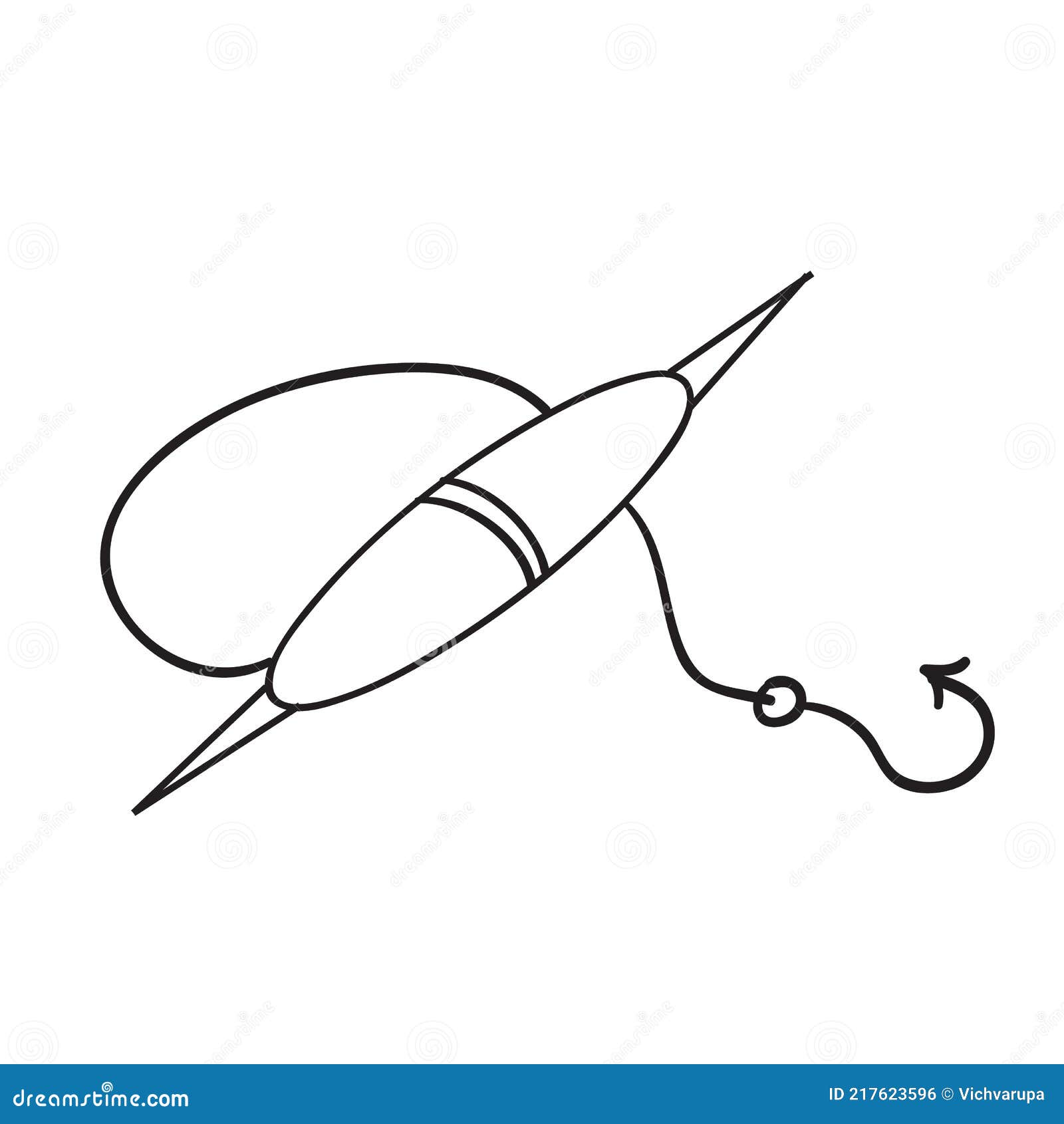 Sketch, Fishing Tackle, Coloring Book, Cartoon Illustration, Isolated  Object on White Background, Vector Stock Vector - Illustration of shape,  lure: 217623596