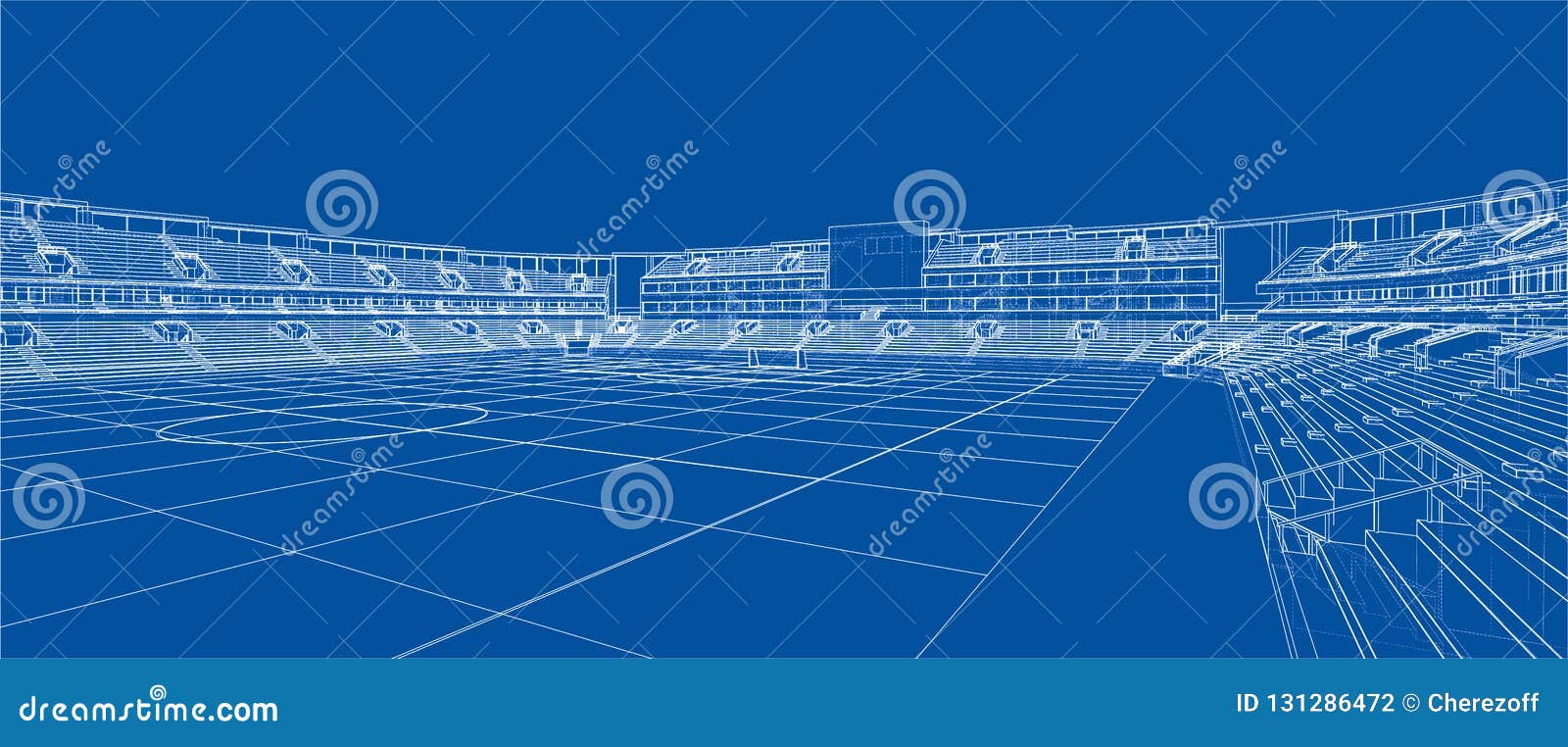 Sketch Of Football Stadium Stock Vector Illustration Of Black 131286472