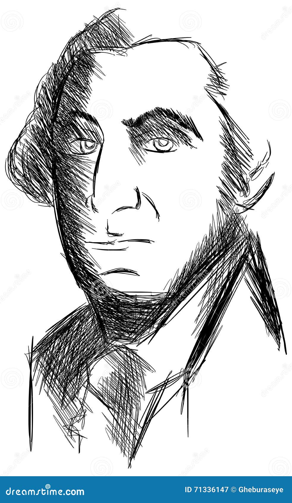 George Washington Usa President Vector Sketch Portrait Editorial Image   Illustration of democrat president 189412305