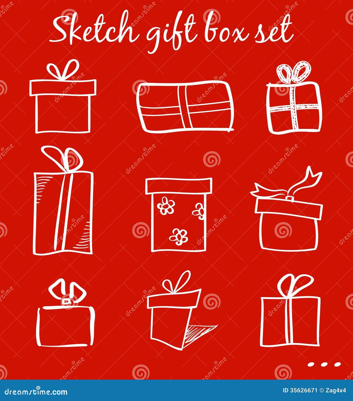 Sketch gift boxes set stock illustration. Illustration of object 35626671
