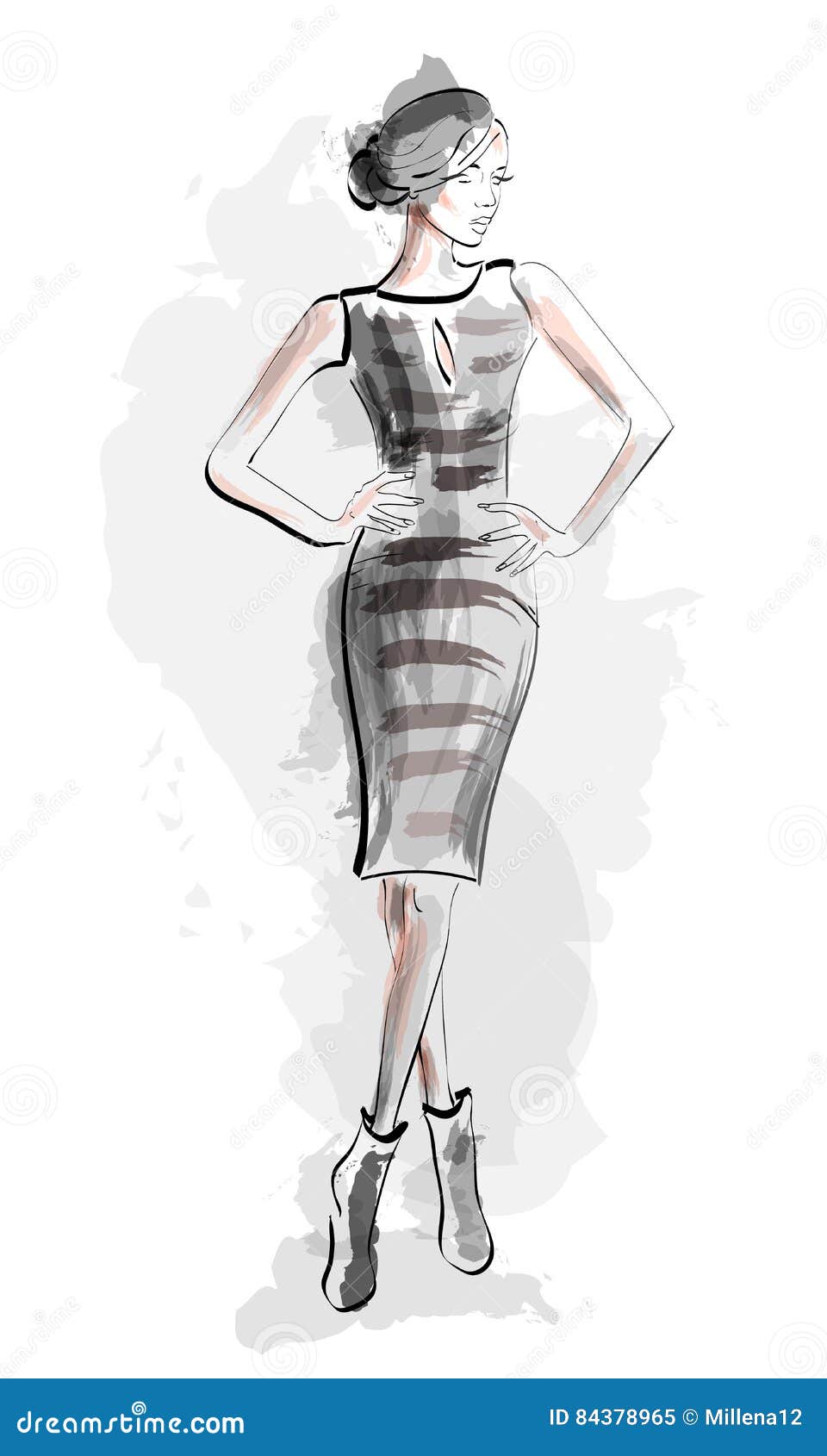 Megara  Modern Fashion Sketch Gown by CheshireScalliArt on DeviantArt