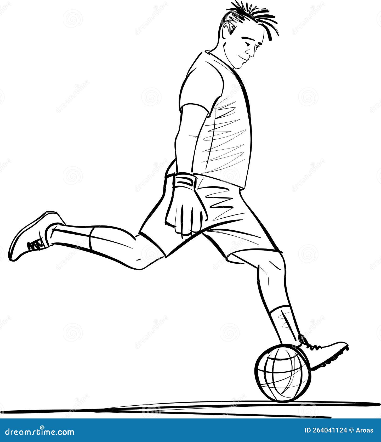 Sketch of Goalkeeper Trying Stop a Shoot Stock Vector - Illustration of ...