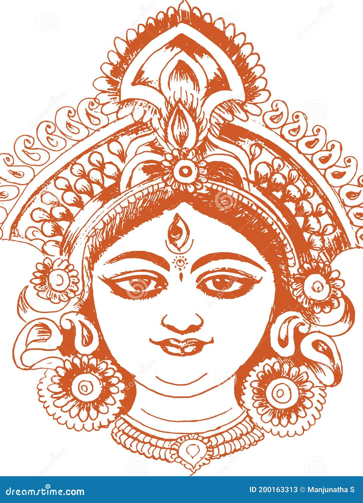Lord Durga Drawing by A Shiva Kumar - Pixels
