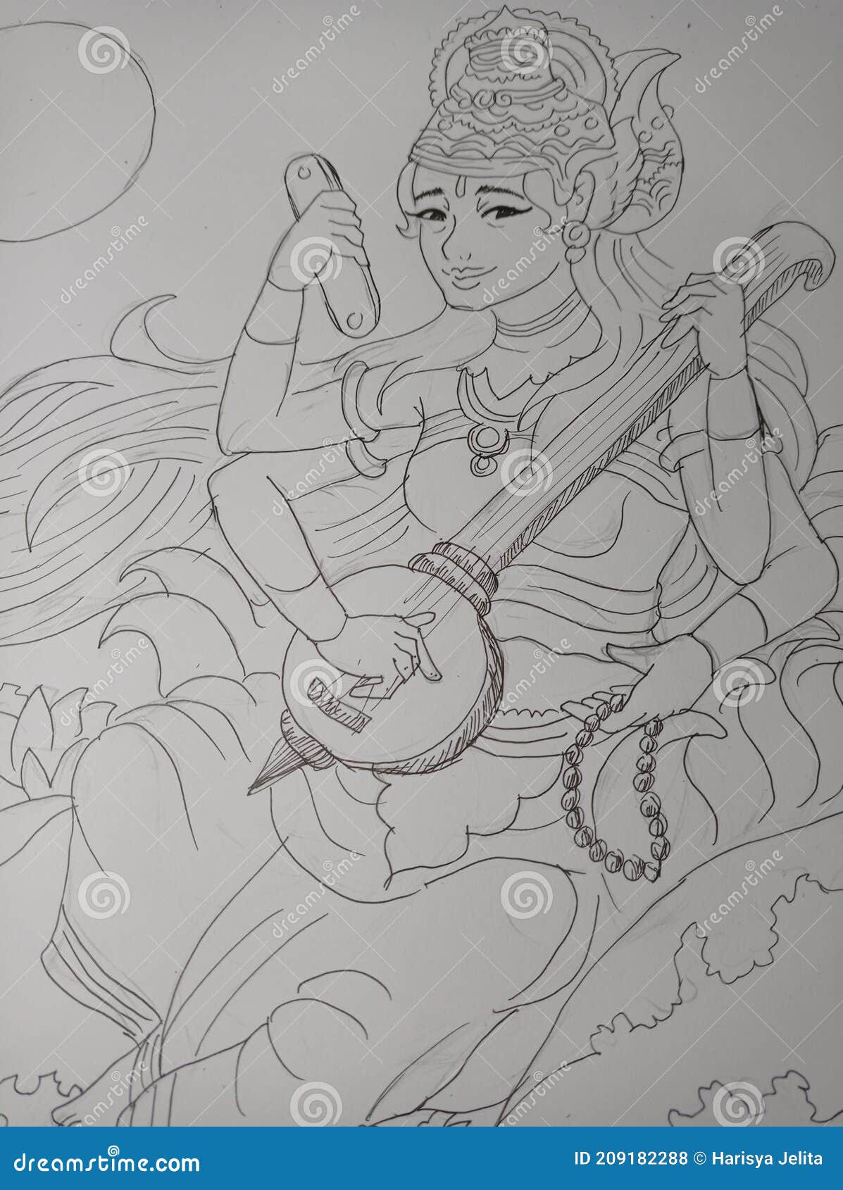 Update more than 119 saraswati drawing easy best - vietkidsiq.edu.vn