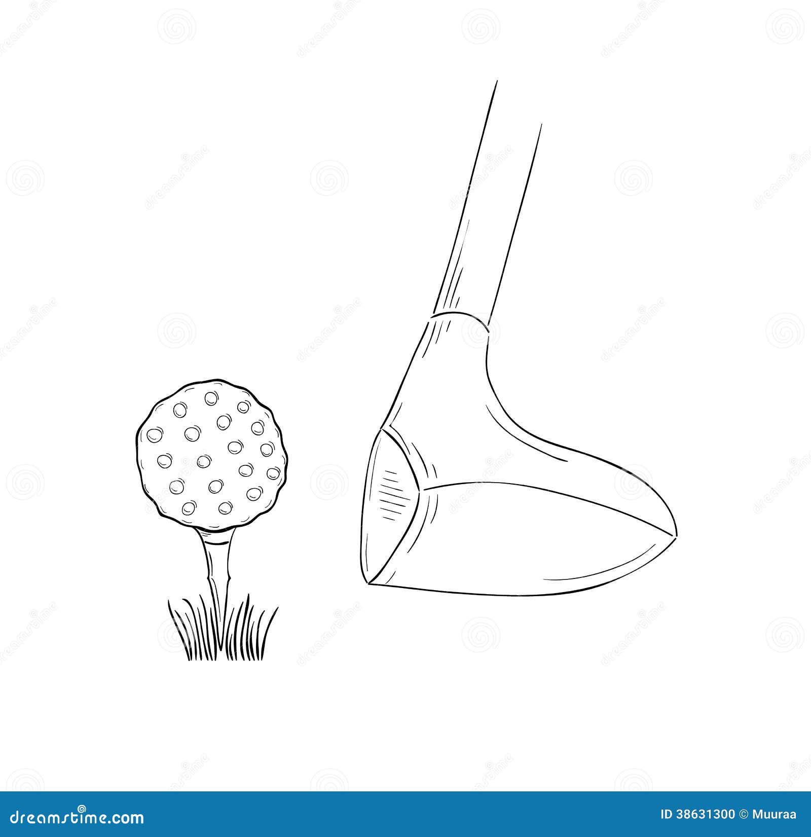 Premium Vector | Sketch female golf player line art