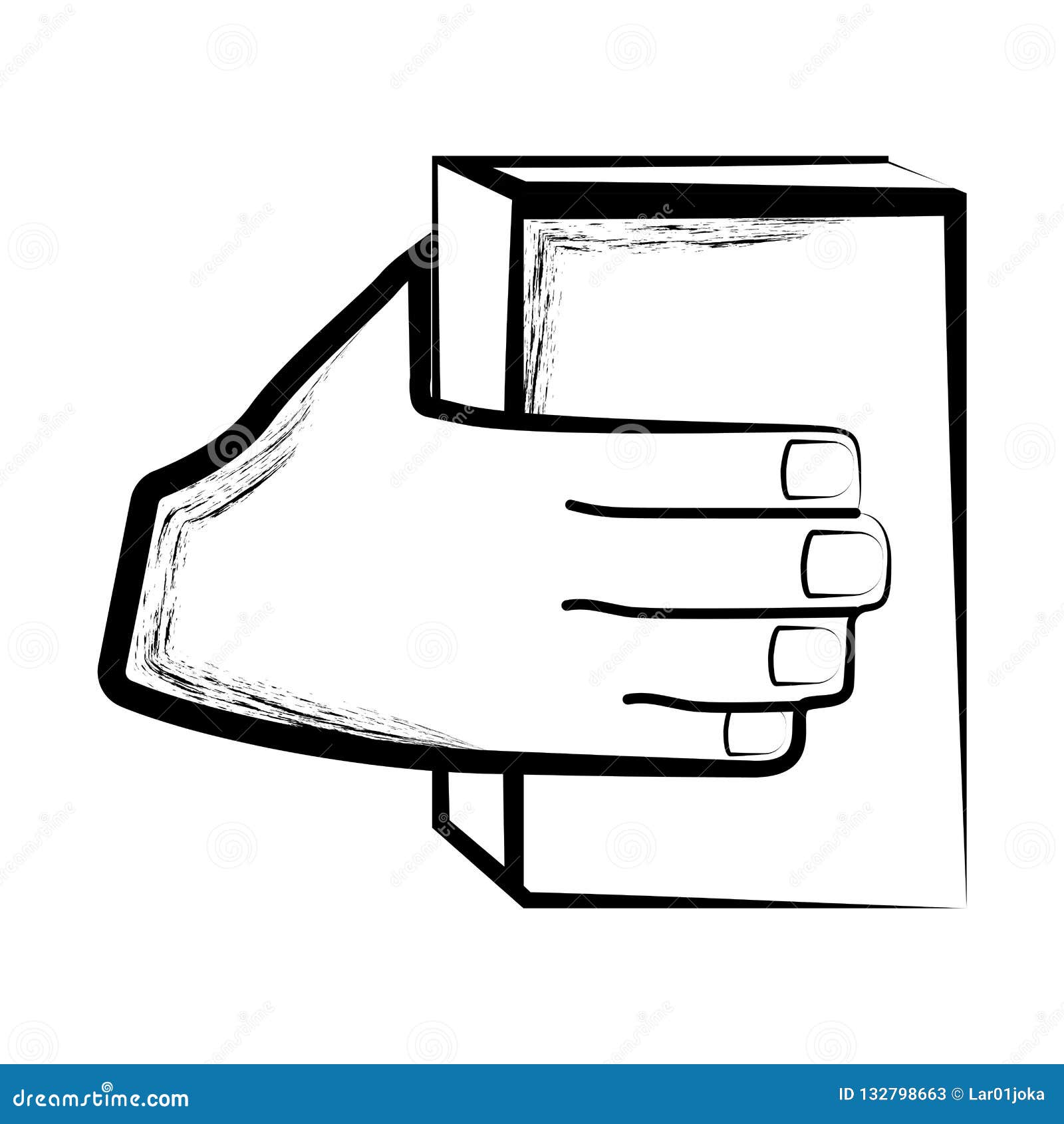Sketch Of A Hand Holding A Book Stock Vector - Illustration of person, give...
