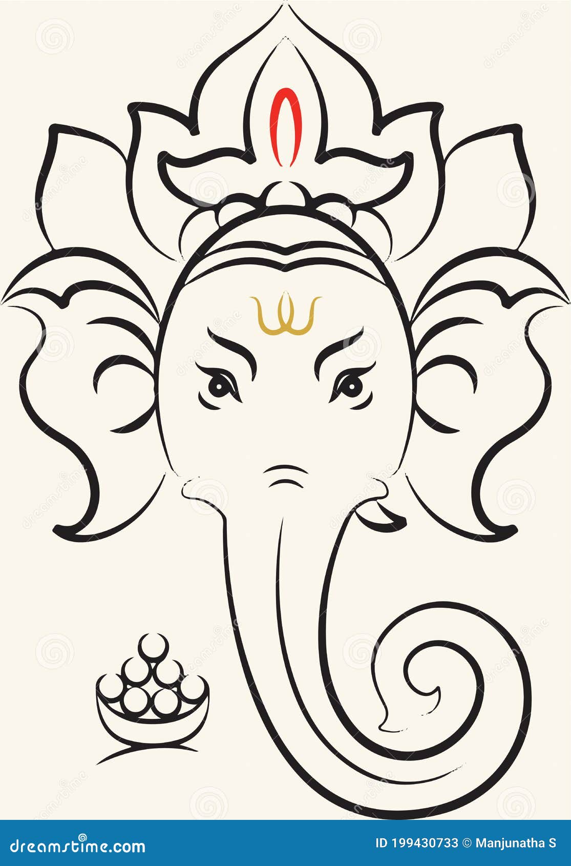 Lord Ganesha sketch and Illustration for Happy Ganesh Chaturthi Stock  Vector | Adobe Stock