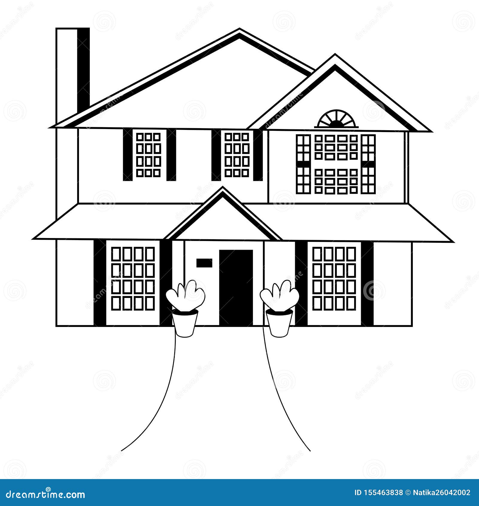 Sketch house architecture drawing free hand Vector Image