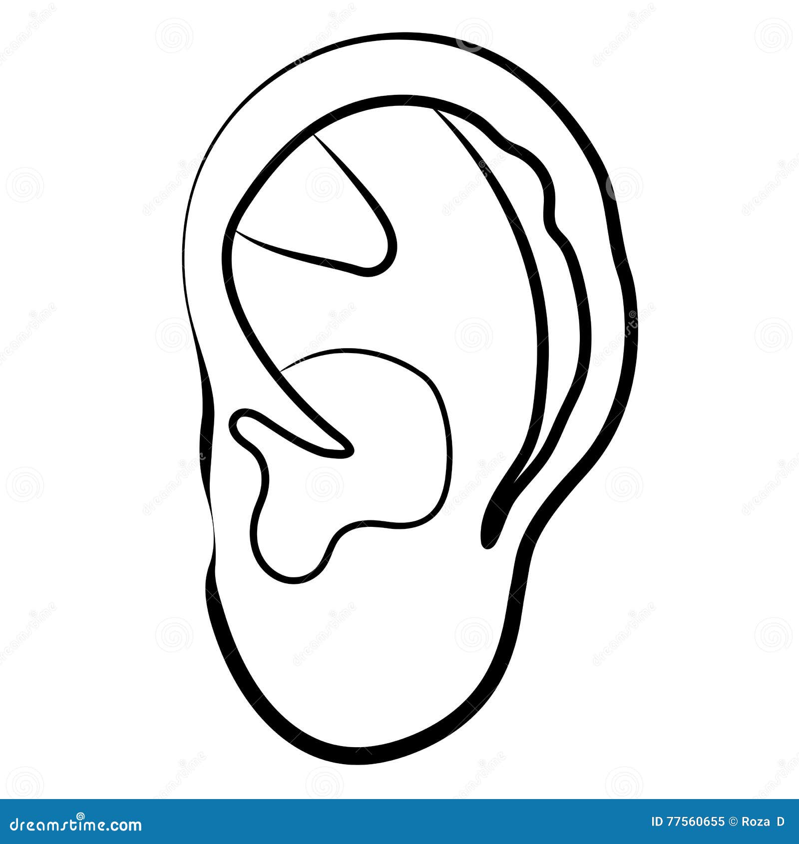 Cartoon Illustration Of Ear Human Isolated On White Background Cartoon