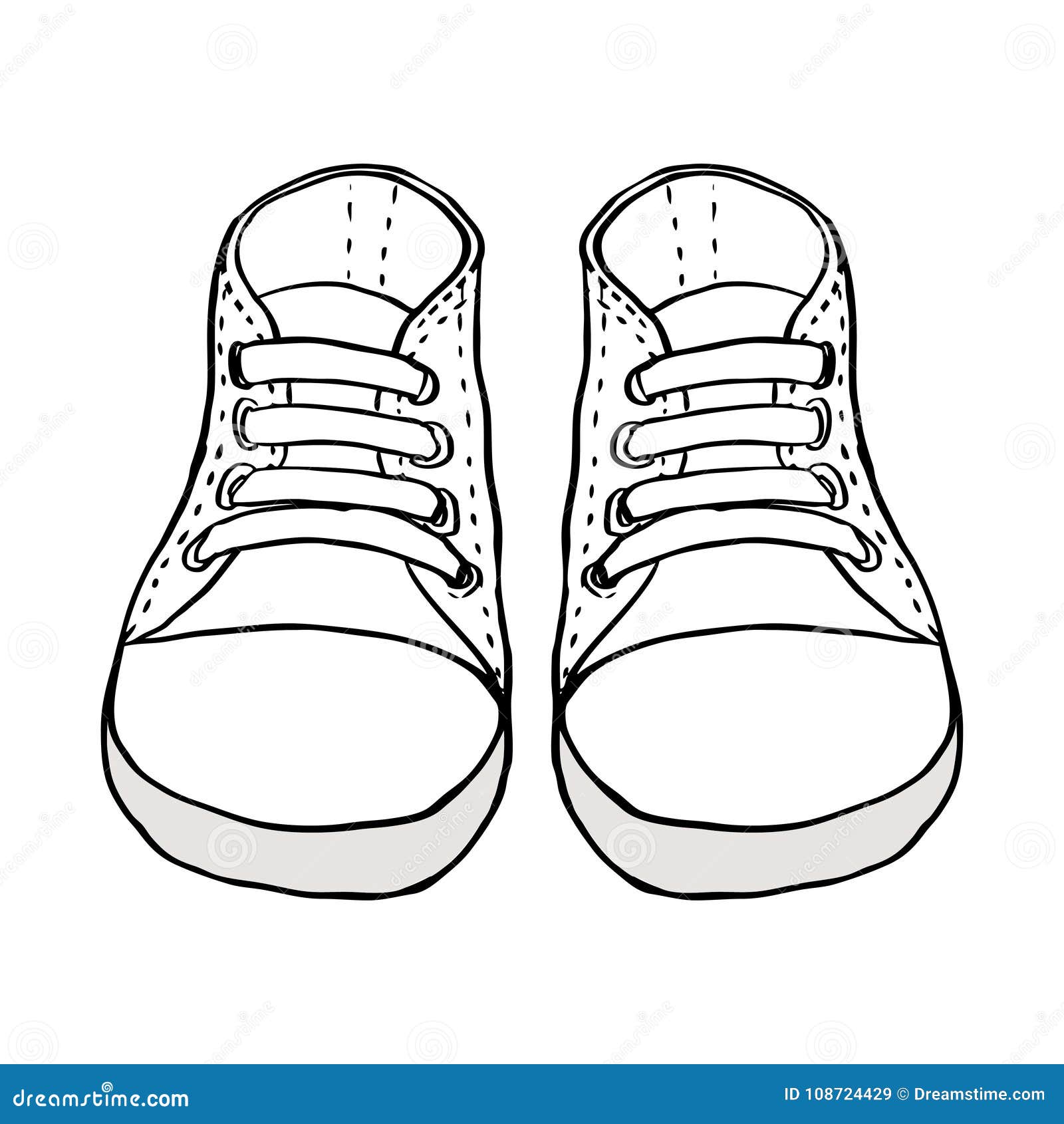 Sketch Illustration of Kids Shoes Isolated on White Stock Vector ...