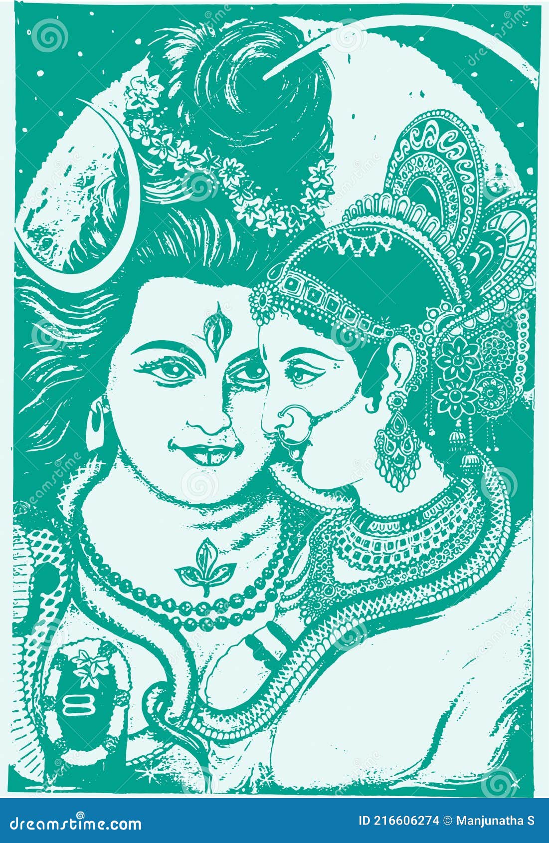 easy shiv parvati drawing  Clip Art Library