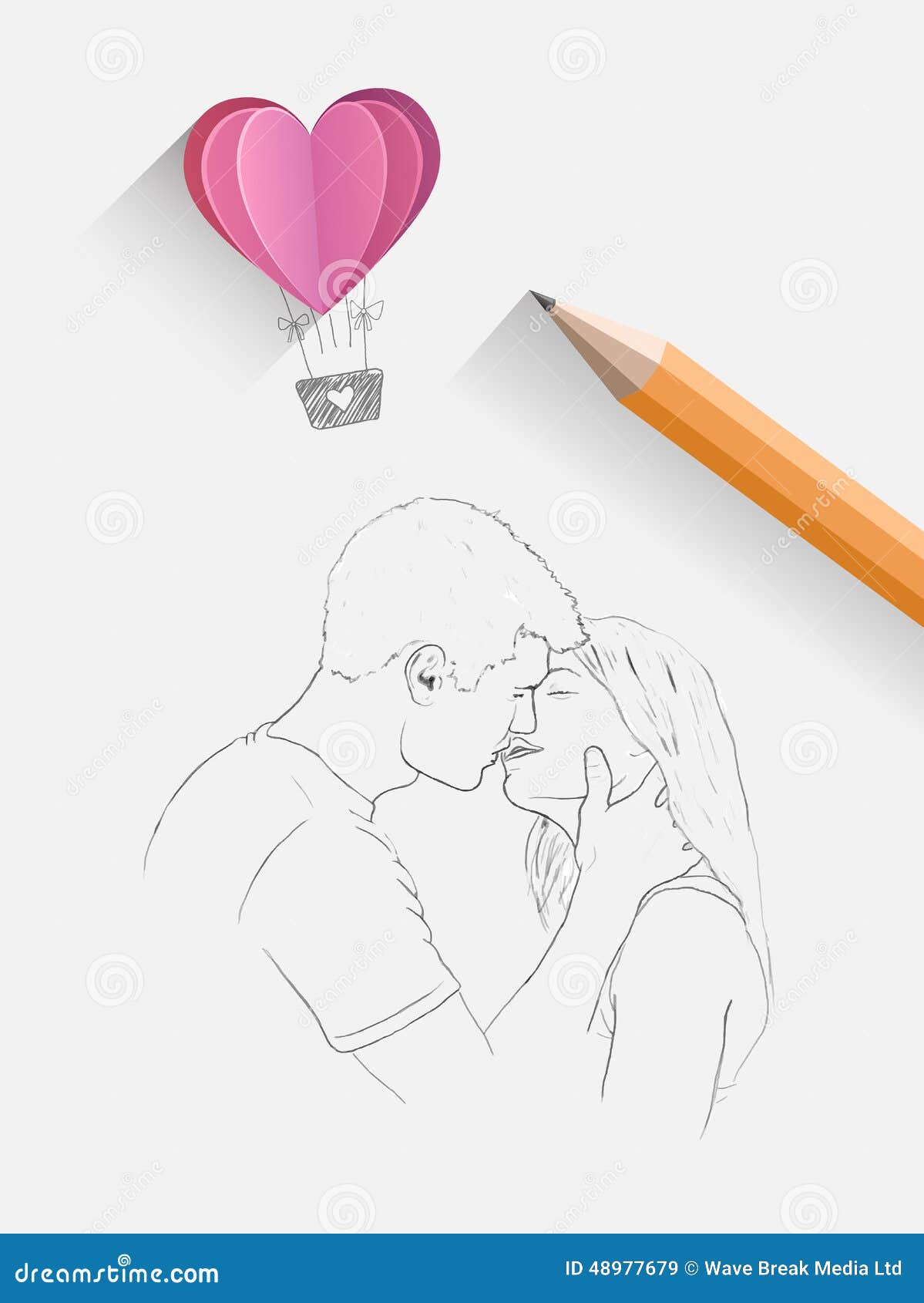 Blue pencil sketch couple holding hands  SK1032  JEWELLERY GRAPHICS