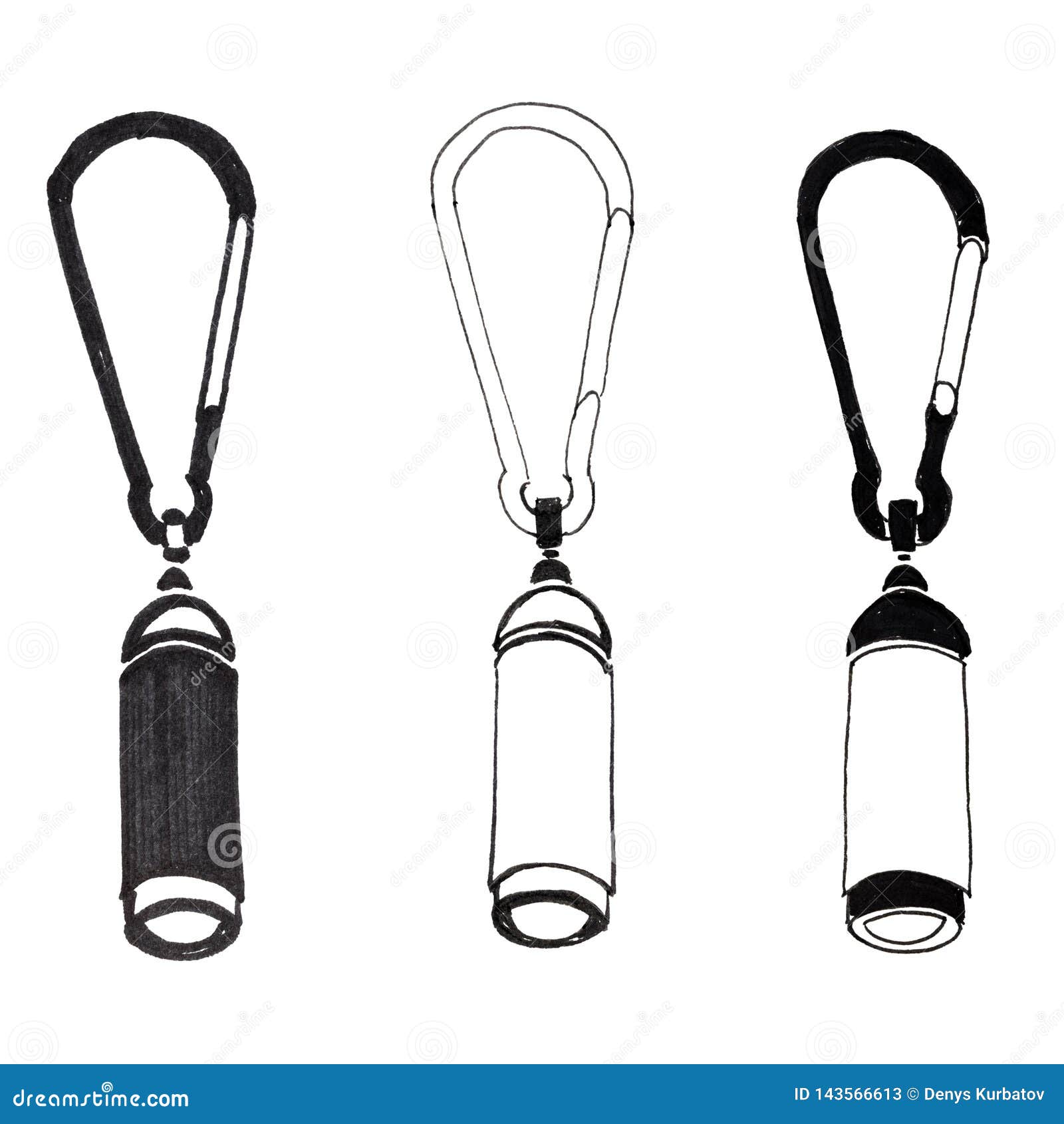 Sketch of laser pointer stock illustration. Illustration of flashlight