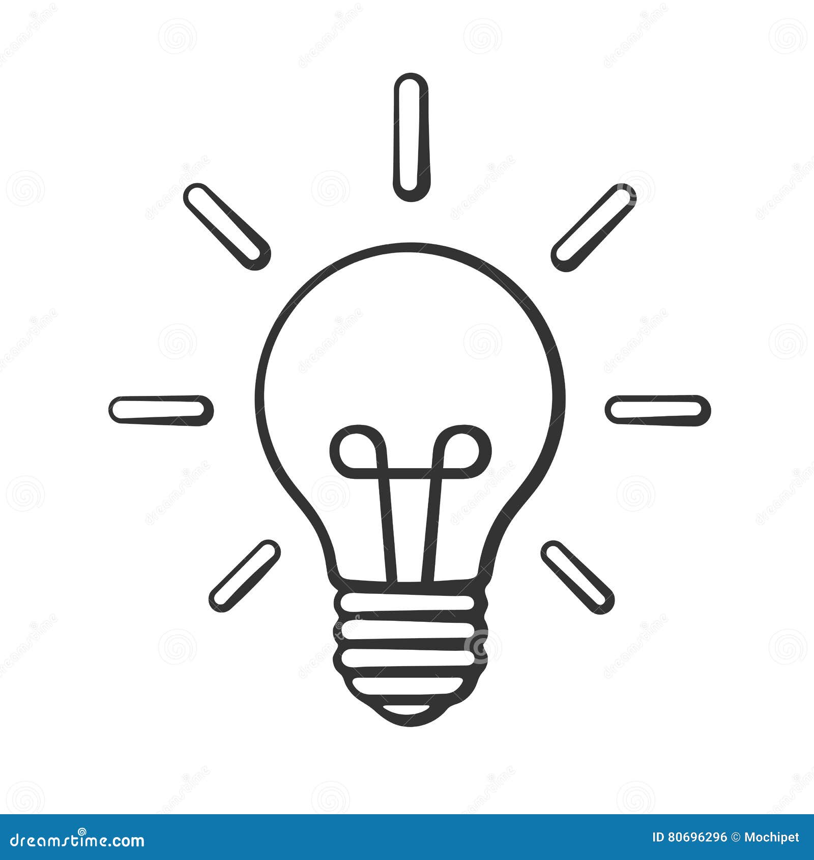 Sketch Light Bulb in Art Style Stock Vector - Illustration of design, concept: 80696296