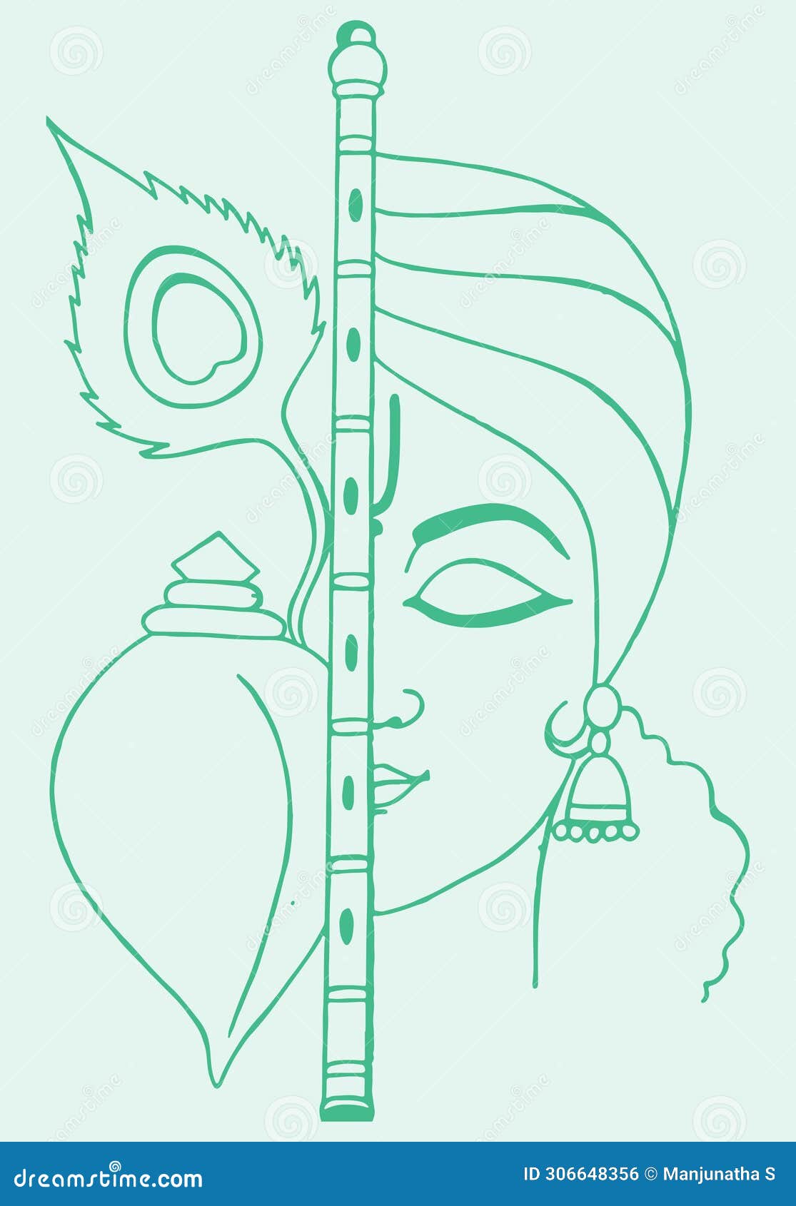 Shree Krishna Drawing | Easy Pencil Drawing of Shree Krishna for Beginners