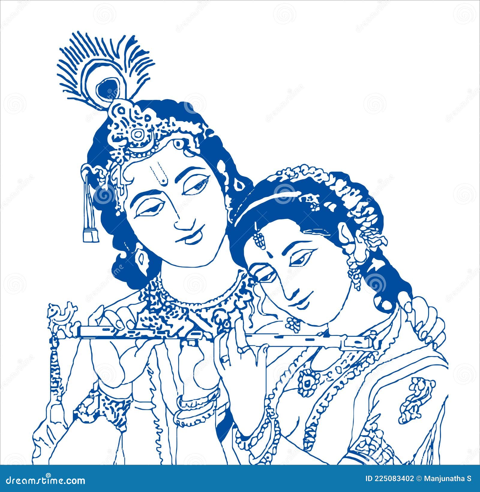 Radha Krishna Sketch  Art Work Wallpaper Download  MobCup