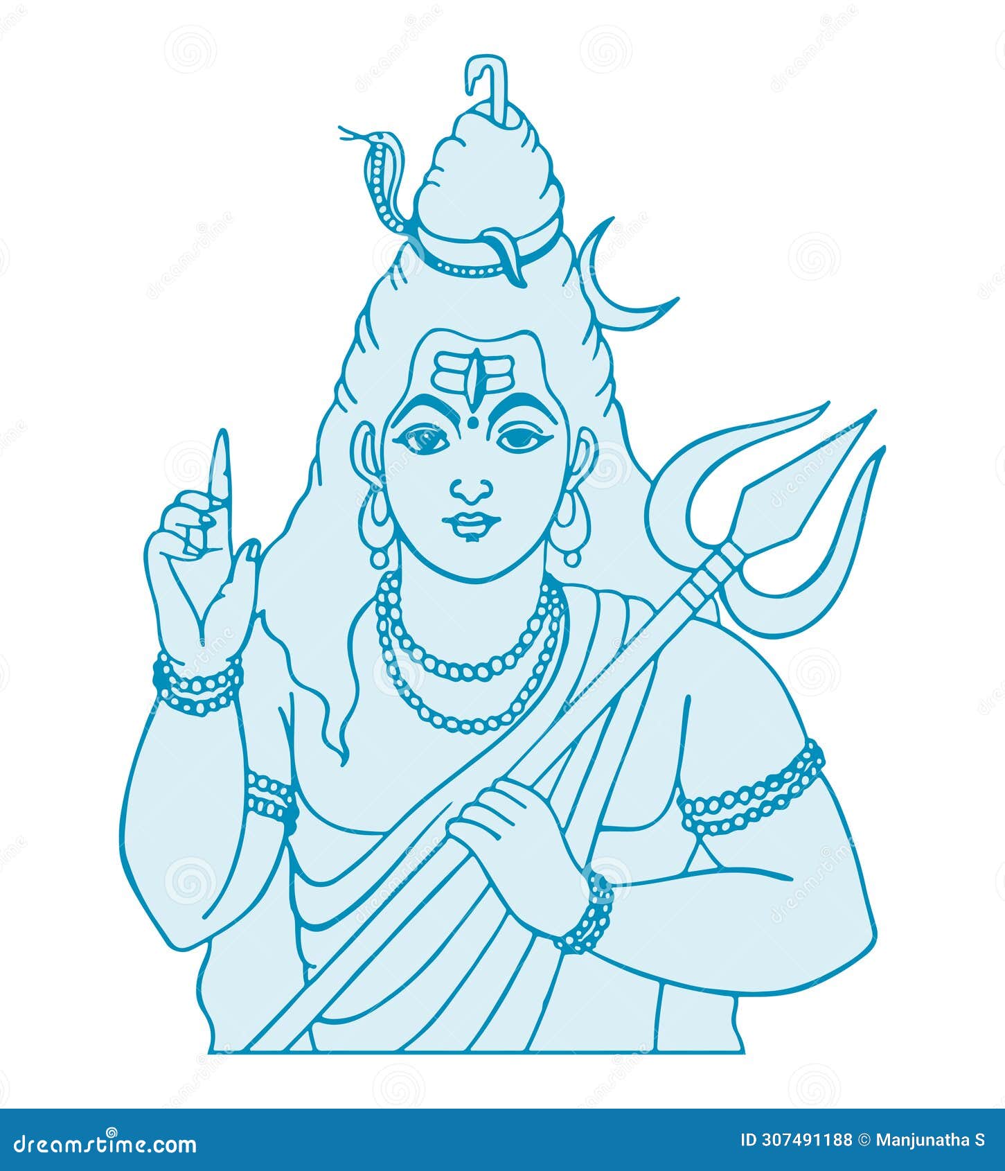 sketch of lord shiva  s outline editable 