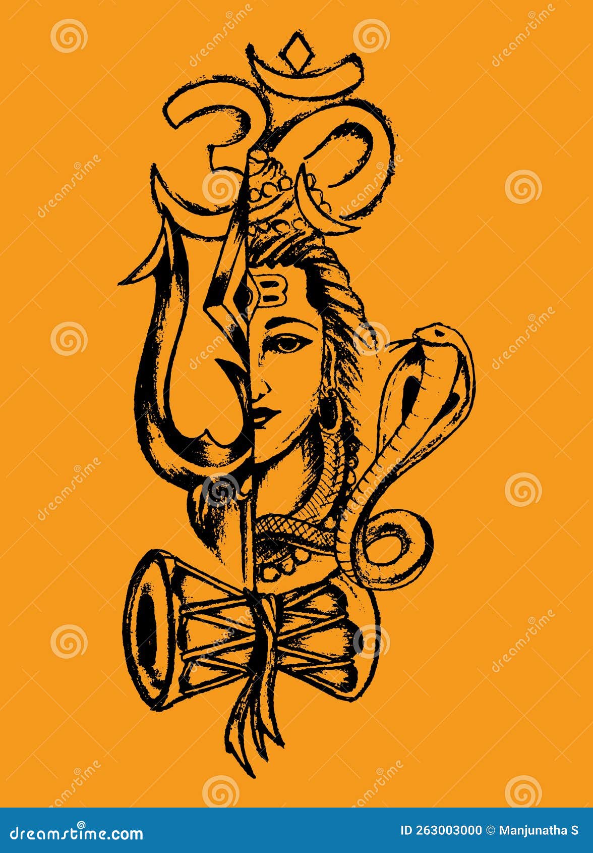 Drawing Or Sketch Of Hindu Powerful God And The Destroyer Lord Shiva  Outline Editable Illustration Royalty Free SVG, Cliparts, Vectors, and  Stock Illustration. Image 214538234.