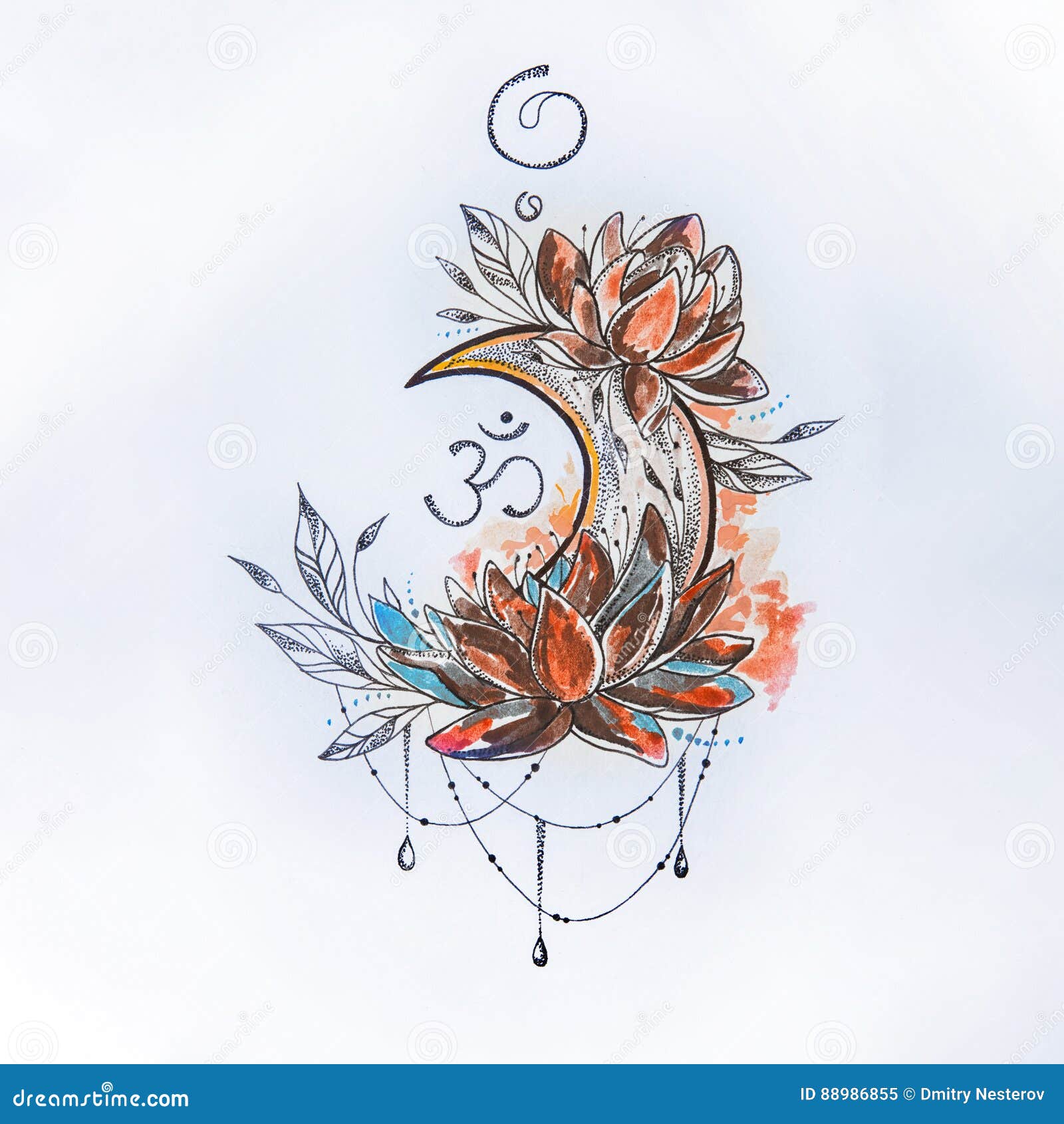 Lotus Flower Moon Tattoo Stock Illustrations – 465 Lotus Flower Moon Tattoo  Stock Illustrations, Vectors & Clipart - Dreamstime