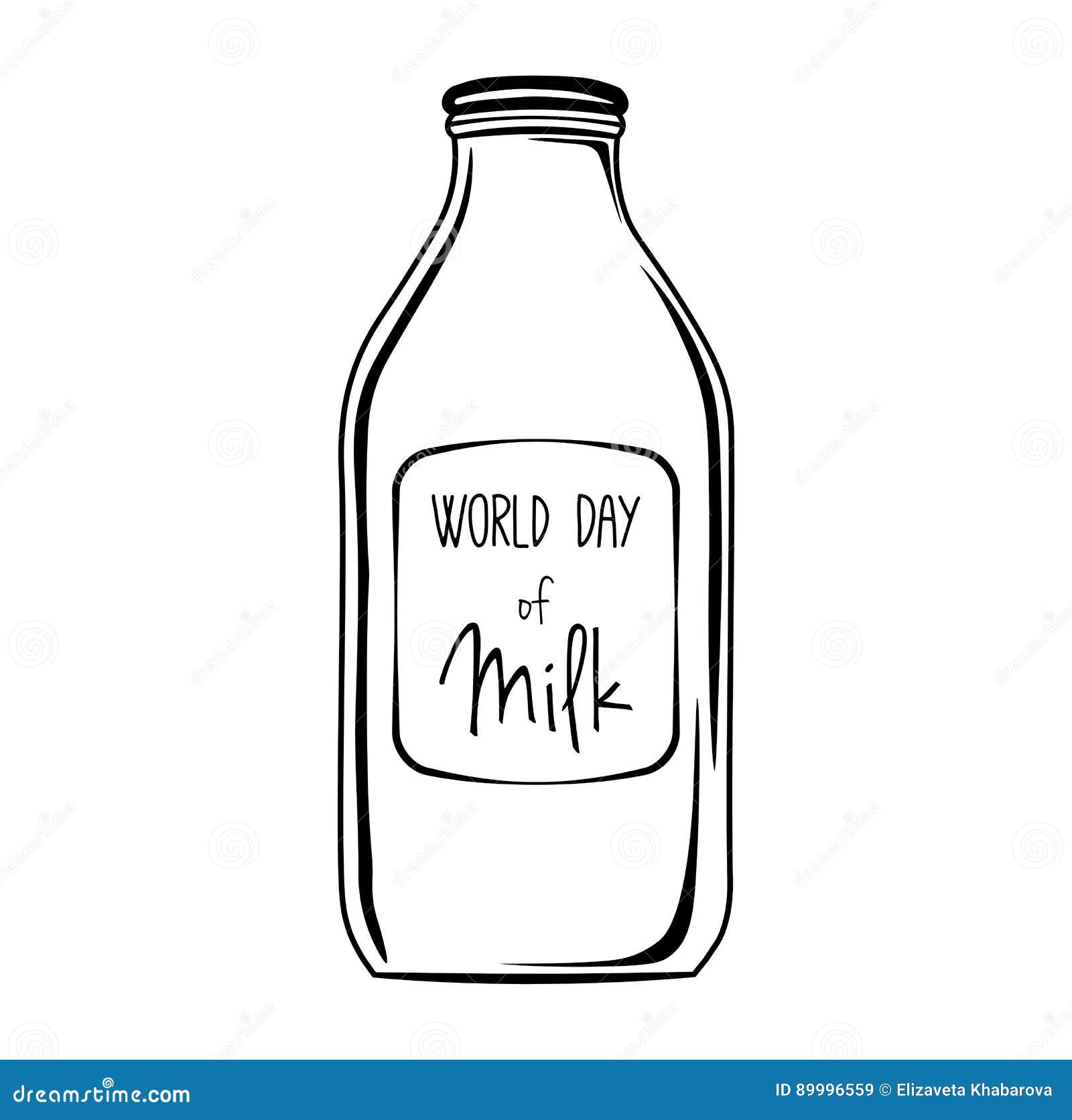 Sketch Milk Bottle. Vector Illustration On White | CartoonDealer.com