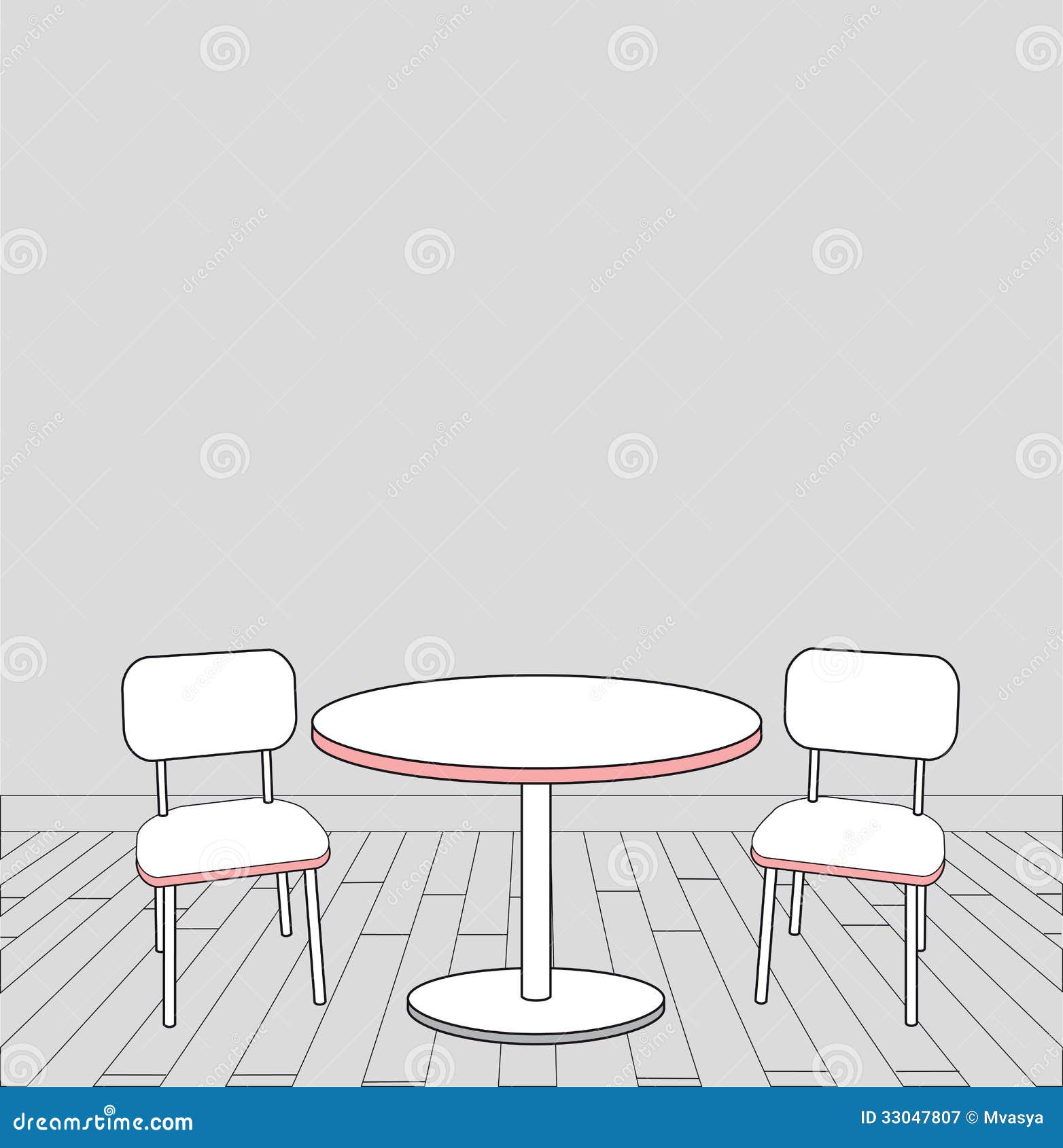 Sketch Of Modern Interior Table And Chairs. Vector Royalty 