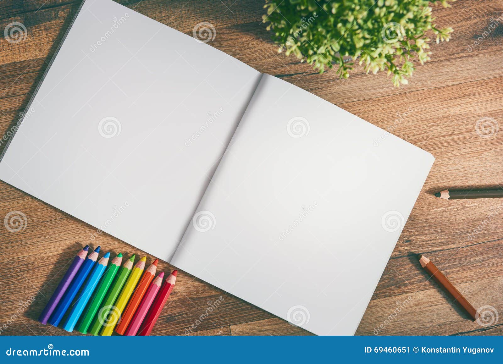 Sketch Pad and Colored Pencils Stock Image - Image of colorful