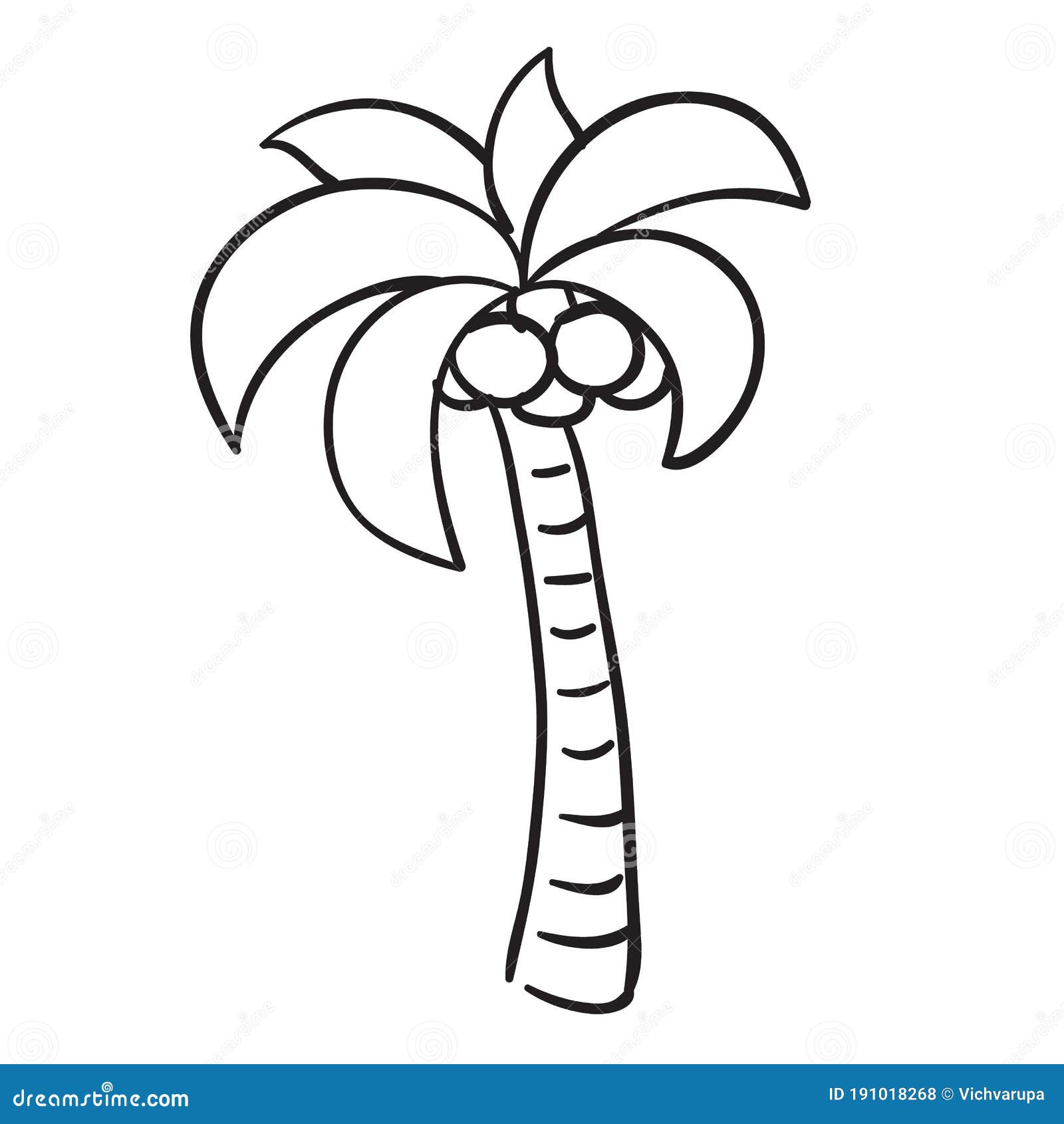 Ink sketch of palm trees. stock vector. Illustration of flora - 151510033