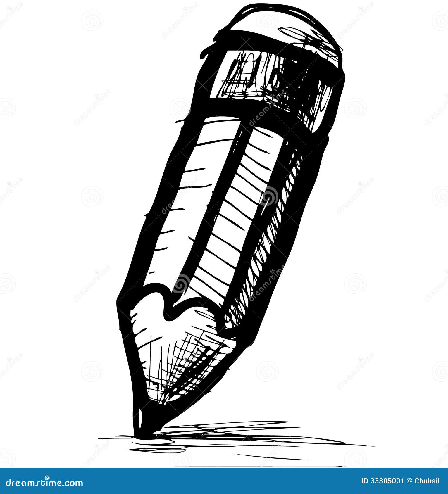 Sketch Pencil Icon In Doodle Style Stock Vector - Illustration of