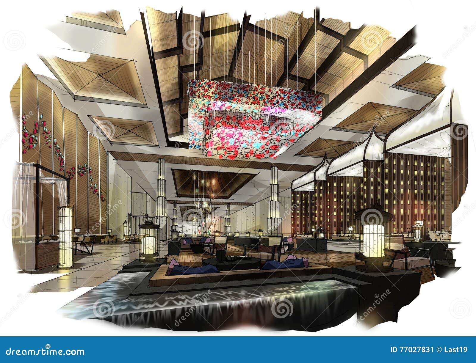 Sketch design of lobby  CanStock