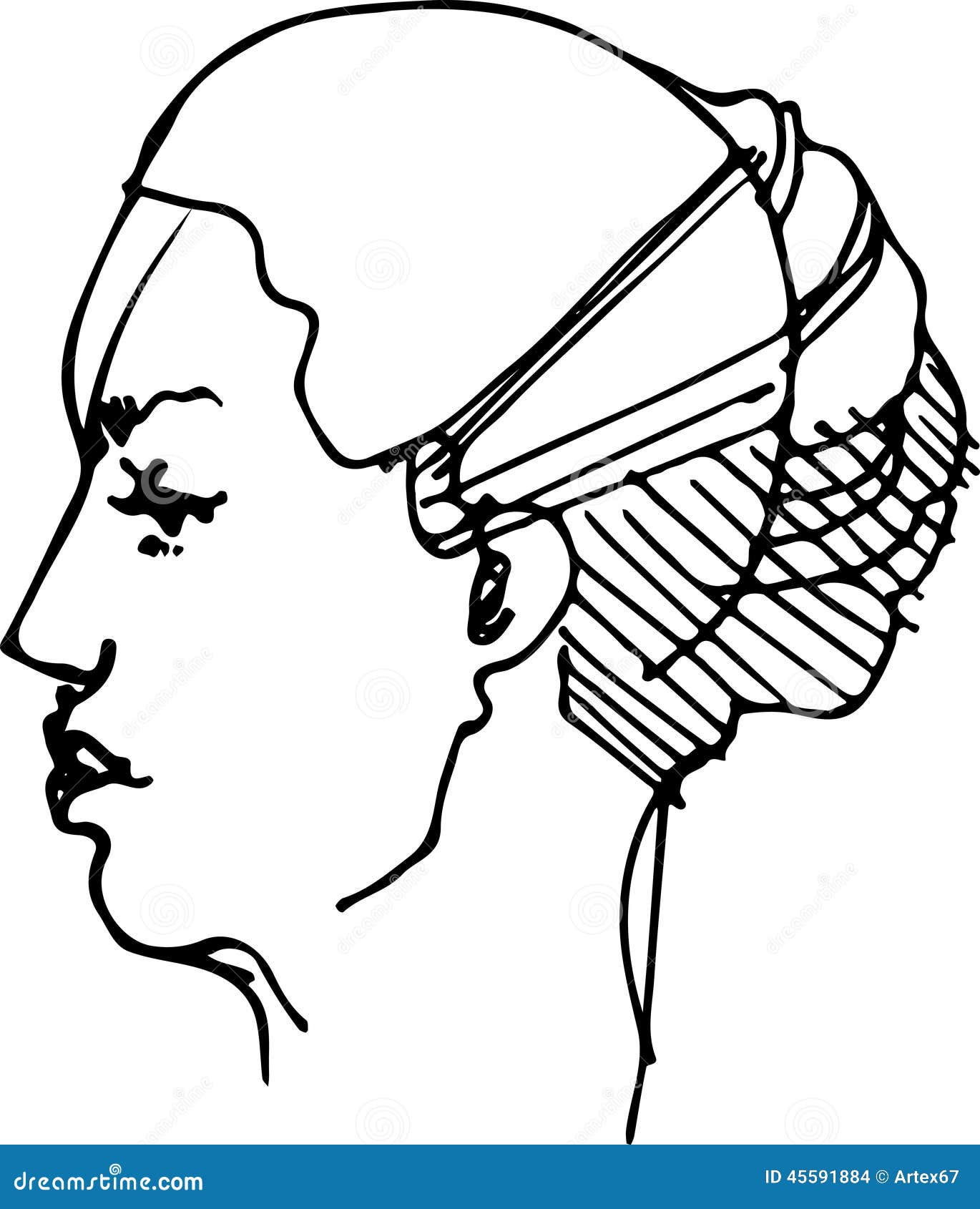 Sketch of the Profile of a Young Woman Stock Vector - Illustration of ...