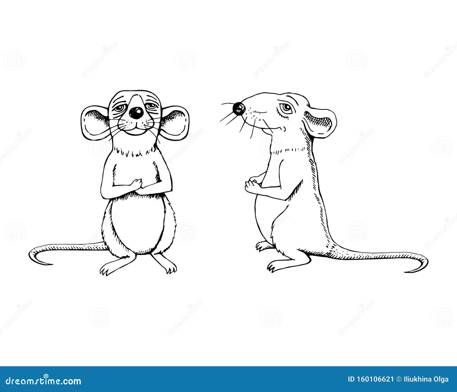 Image of Rat Cartoon Sketch. Stock Illustration - Illustration of happy,  kids: 160106621