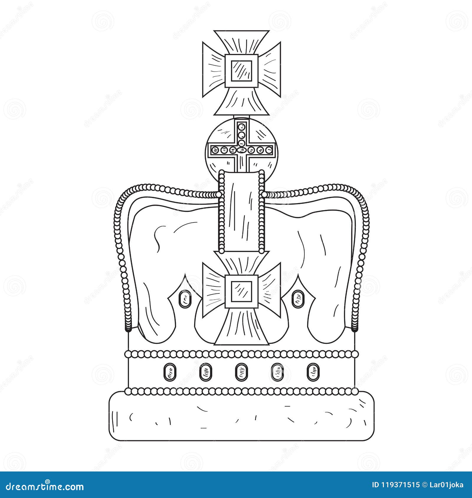Sketch of a royal crown stock vector. Illustration of medieval - 119371515