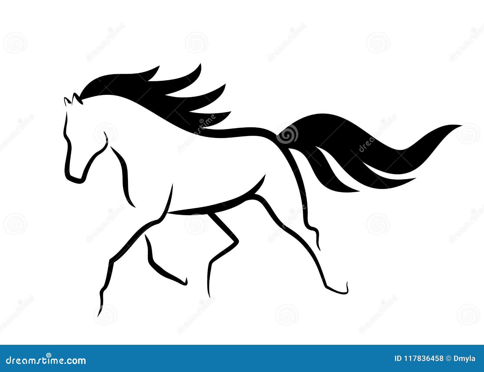 Running and prancing horse sketch portrait Vector Image