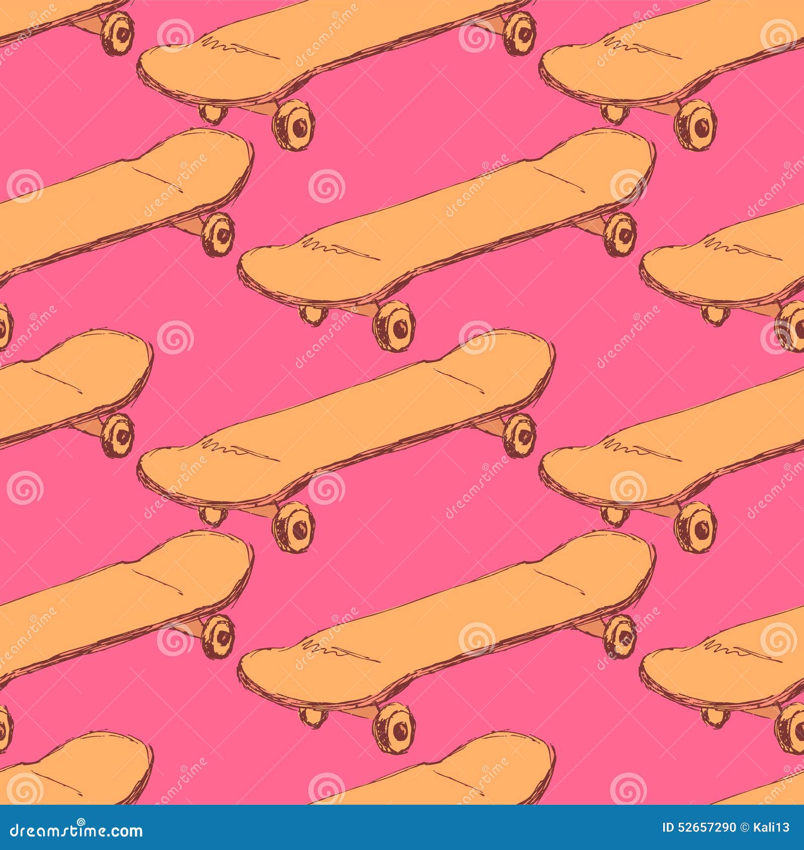 Sketch Skateboard in Vintage Style Stock Vector Illustration of paint