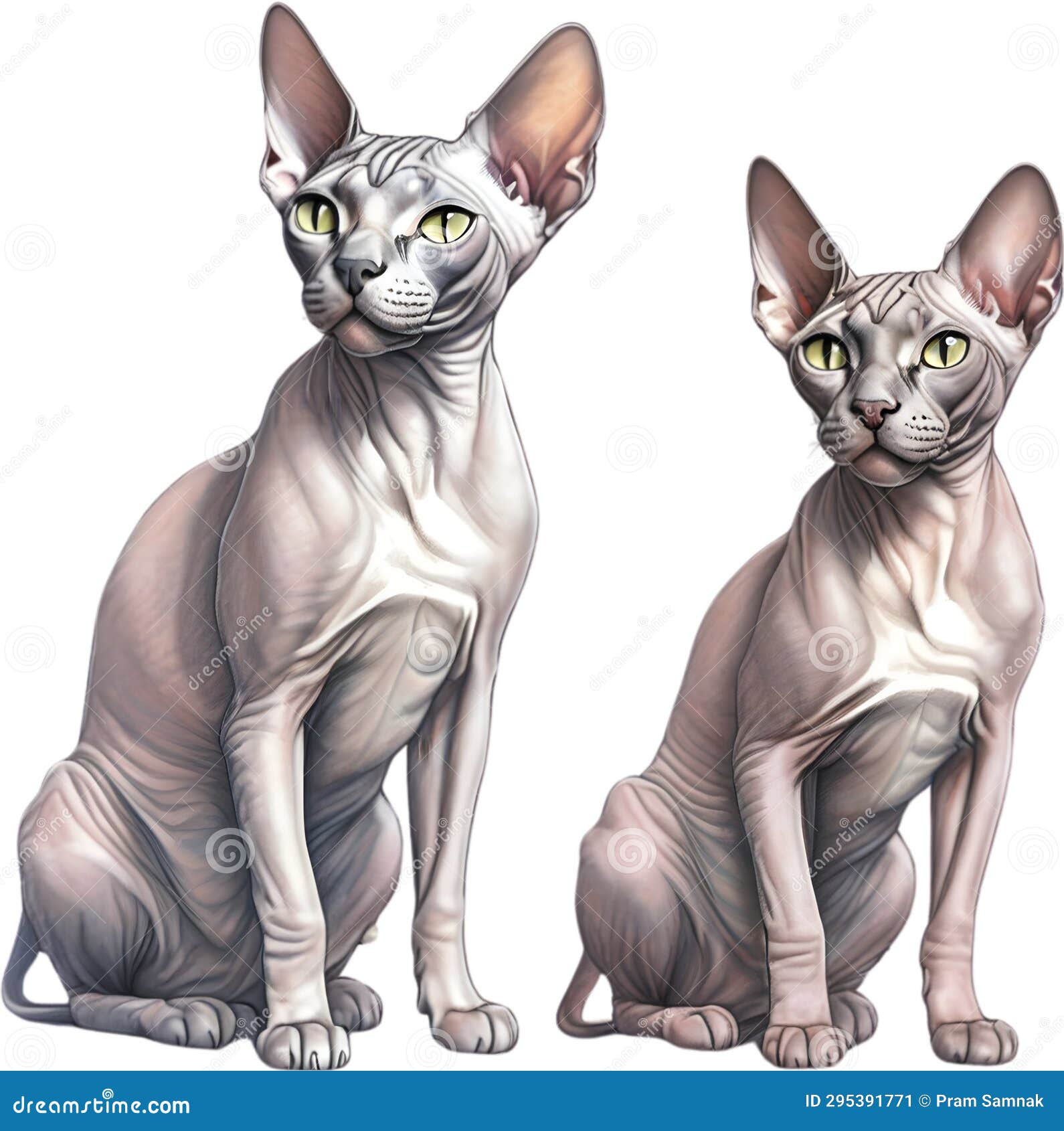 a sketch of a sphynx cat. ai-generated.