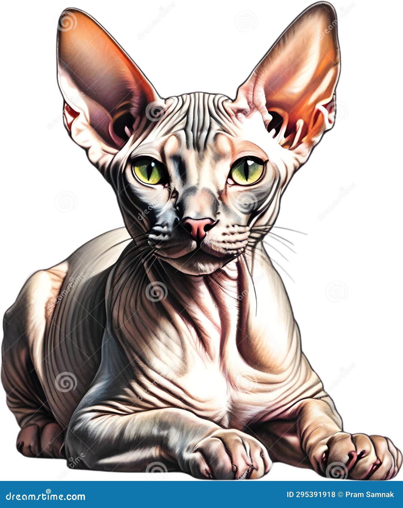 a sketch of a sphynx cat. ai-generated.