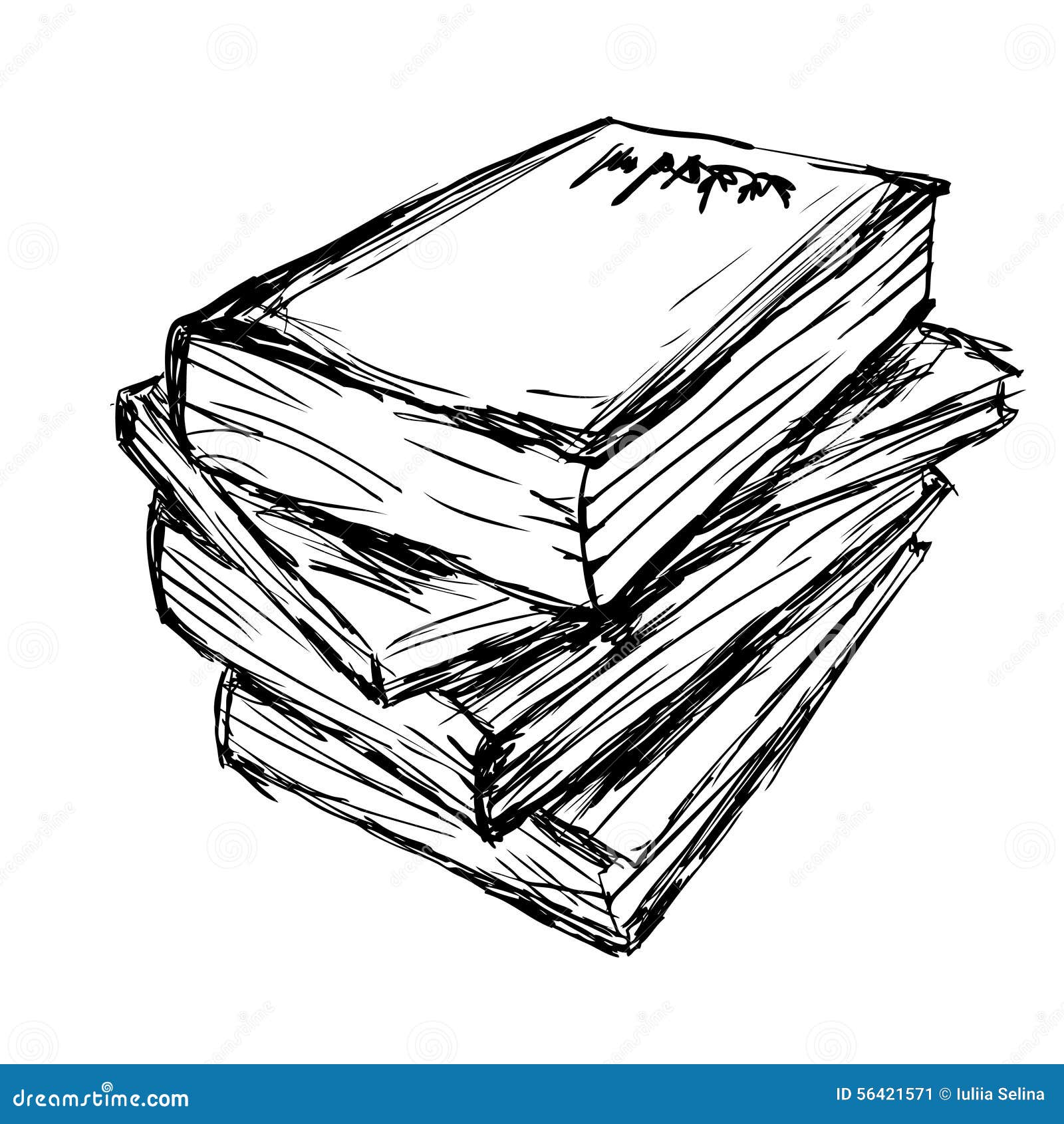 Sketch Of A Stack Books Stock Illustration Illustration Of
