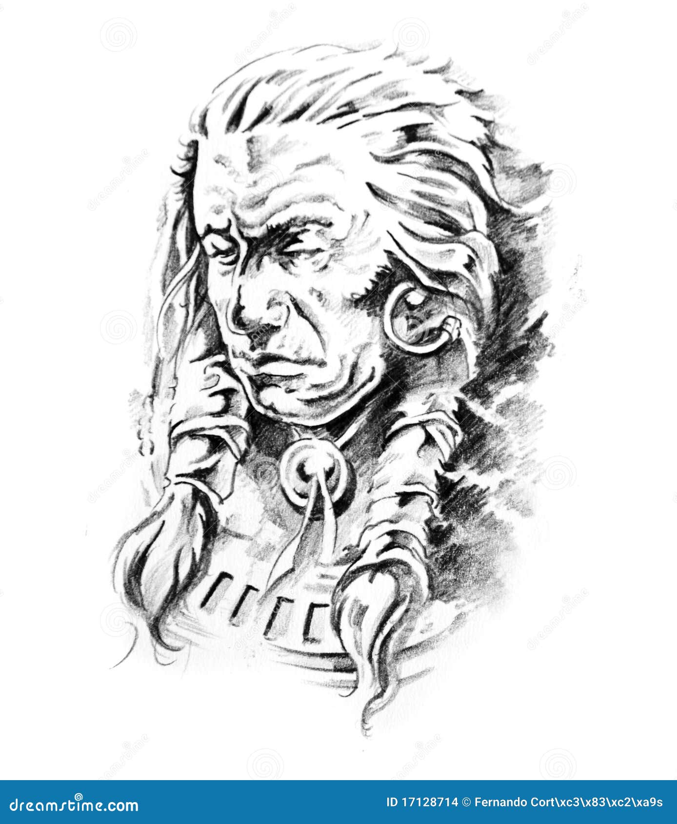 Sketch Of Tattoo Art Indian Head Stock Illustration Illustration Of Abstract Monster