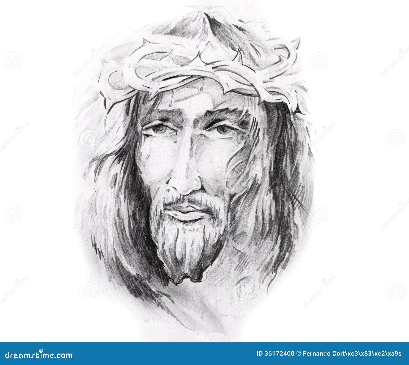 Sketch of Tattoo Art, Jesus Christ Stock Illustration - Illustration of