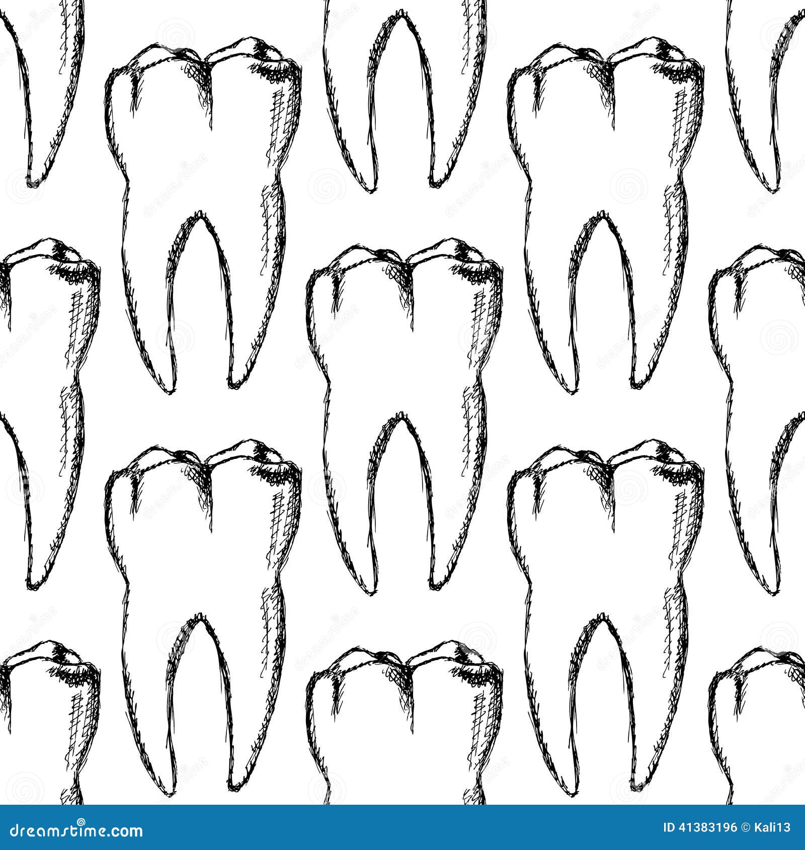 Cute teeth outline set with different Royalty Free Vector