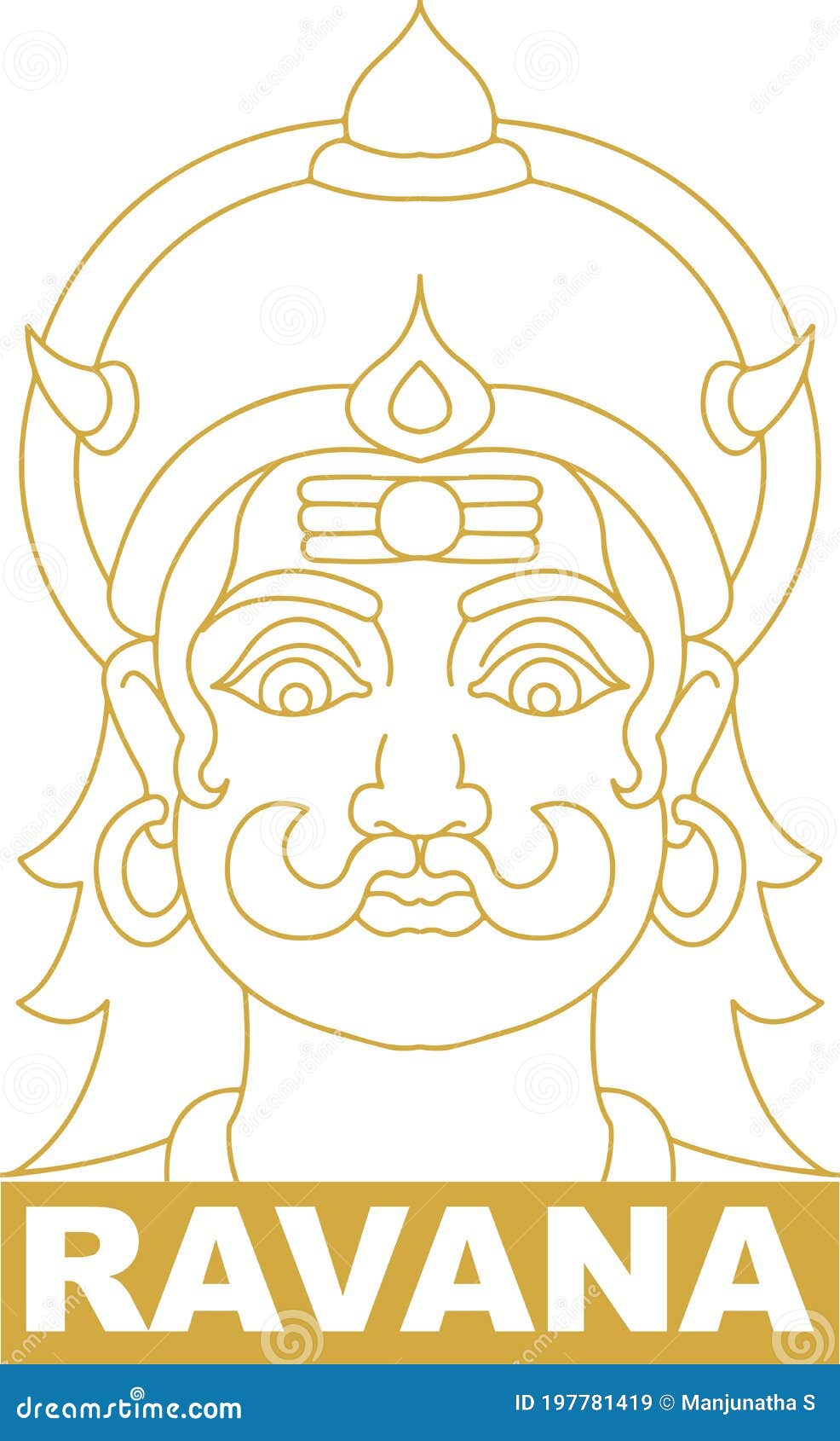 Dussehra celebration - Angry Ravana with ten heads, Hand Drawn Sketch  Vector illustration, Art Print | Barewalls Posters & Prints | bwc72925008