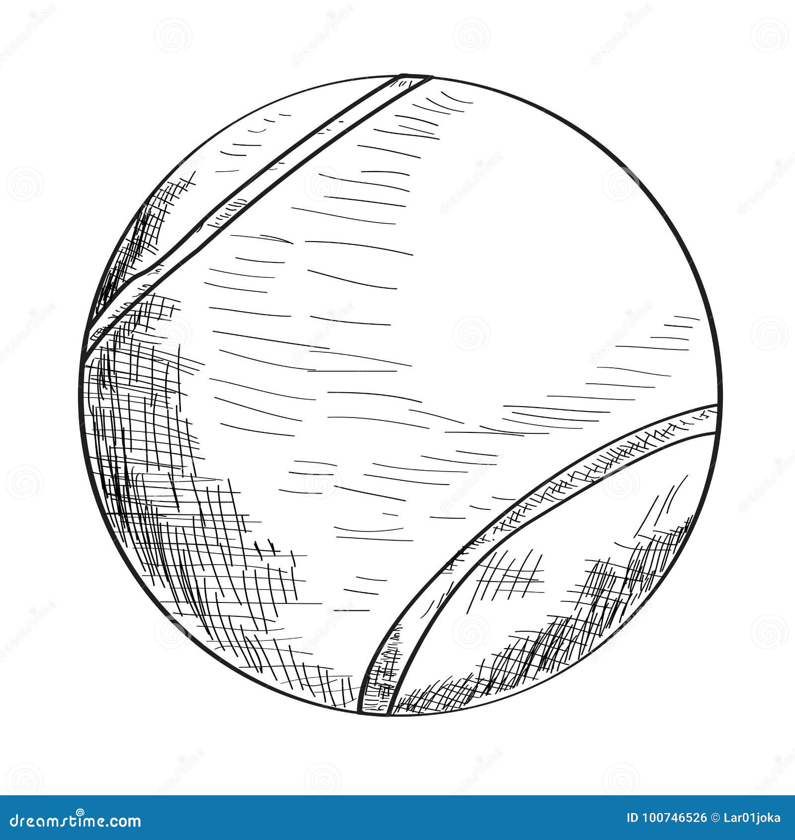 Sketch of a tennis ball stock vector. Illustration of symbol - 100746526