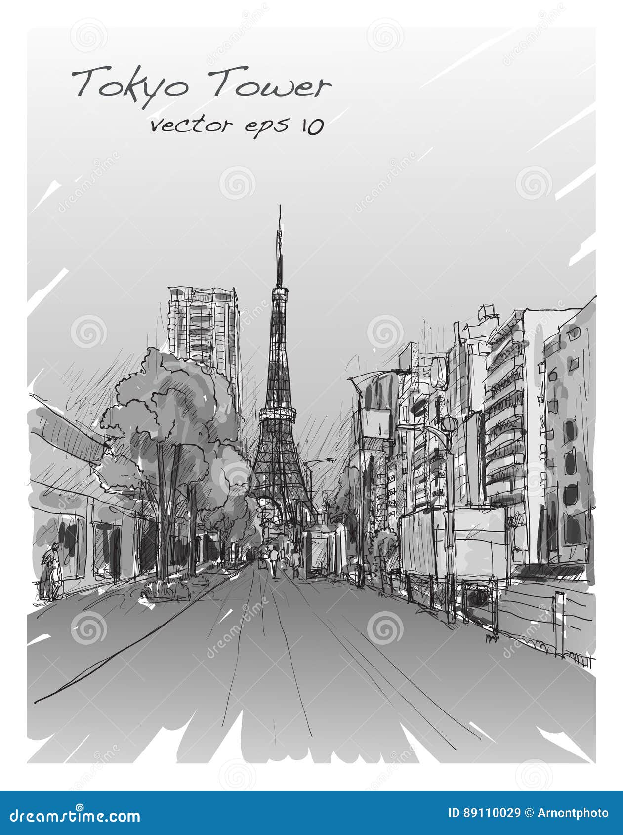 Voctor Sketch Of Tokyo Tower In Japan Free Hand Draw Illustration Royalty  Free SVG Cliparts Vectors And Stock Illustration Image 74390044