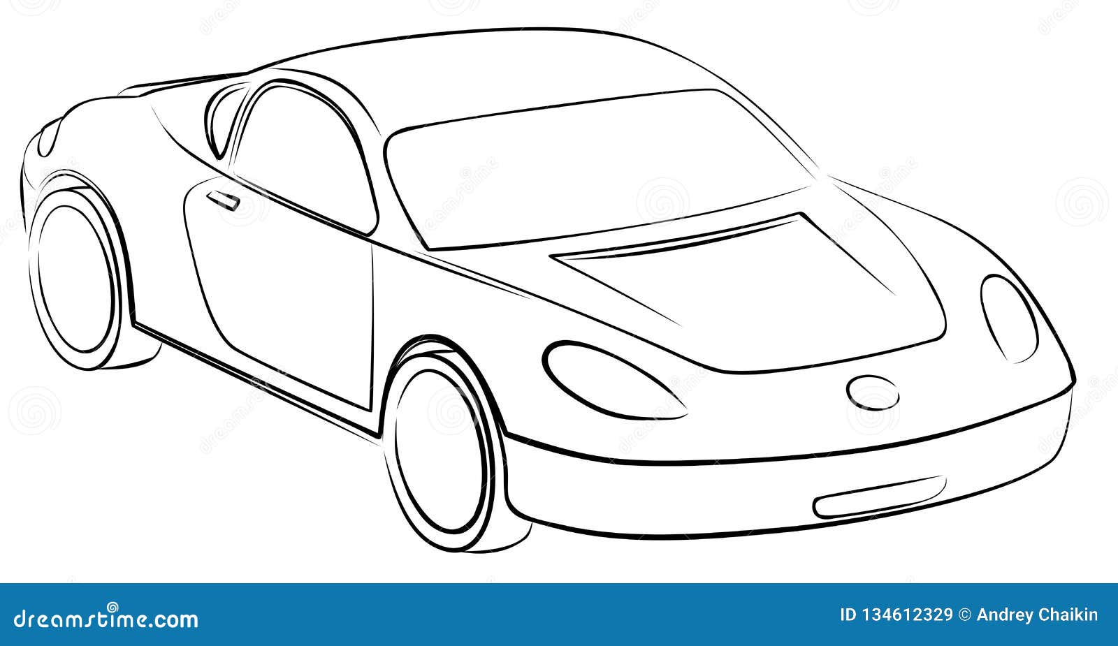 Sketch of the toy car. stock vector. Illustration of transport ...