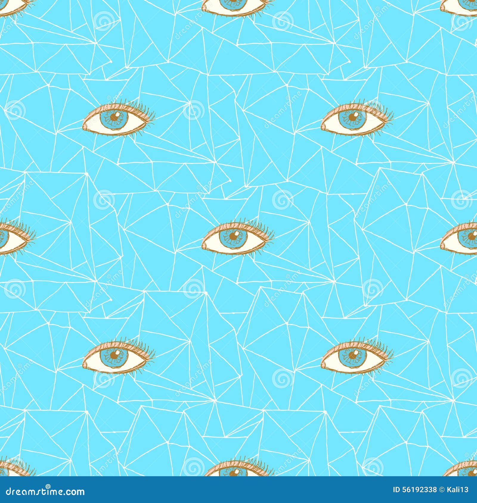 sketch triangles and eye in vintage style