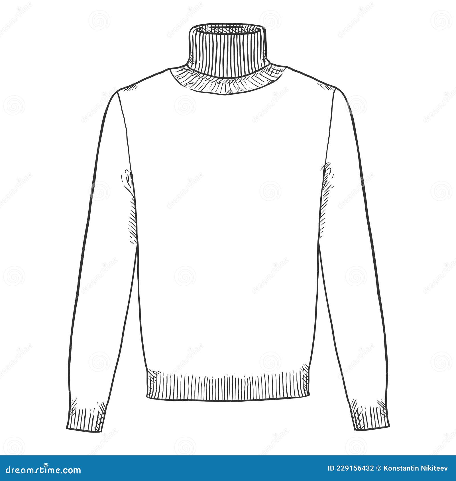 Cropped Turtleneck Ribbed-knit Sweater Technical Fashion Illustration With  Long Sleeves, Close-fitting Shape. Flat Jumper Apparel Template Front Back  White Color. Women Men Unisex Shirt Top CAD Mockup Royalty Free SVG,  Cliparts, Vectors,