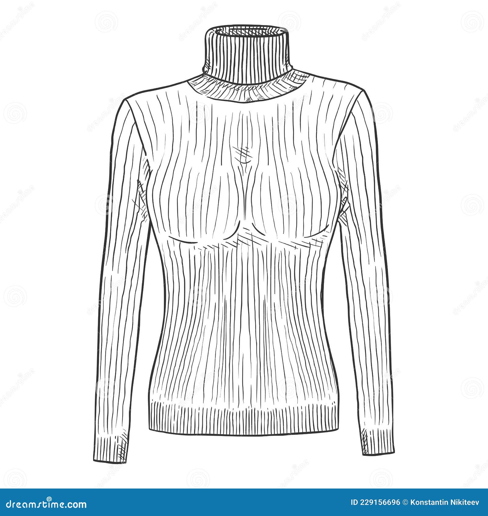 Template cropped turtleneck sweater vector illustration flat sketch design  outline 5149379 Vector Art at Vecteezy