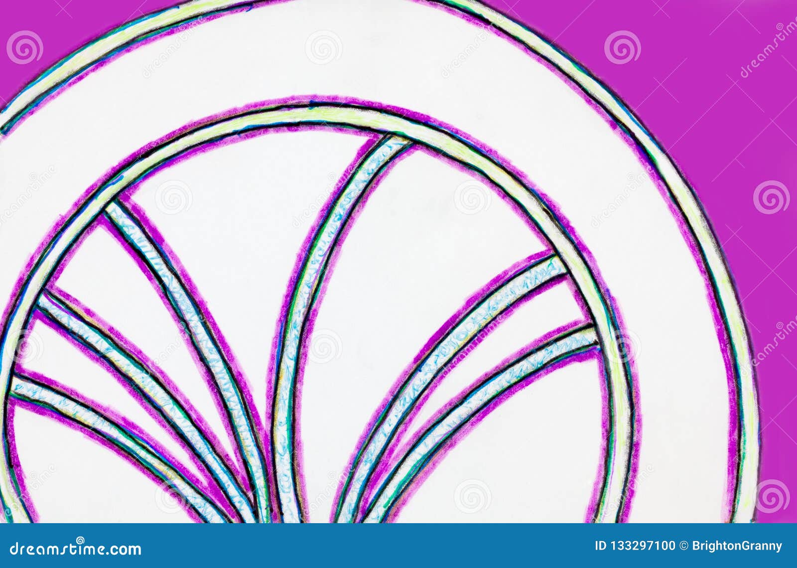 a sketch of two semicircles joined by curved lines.